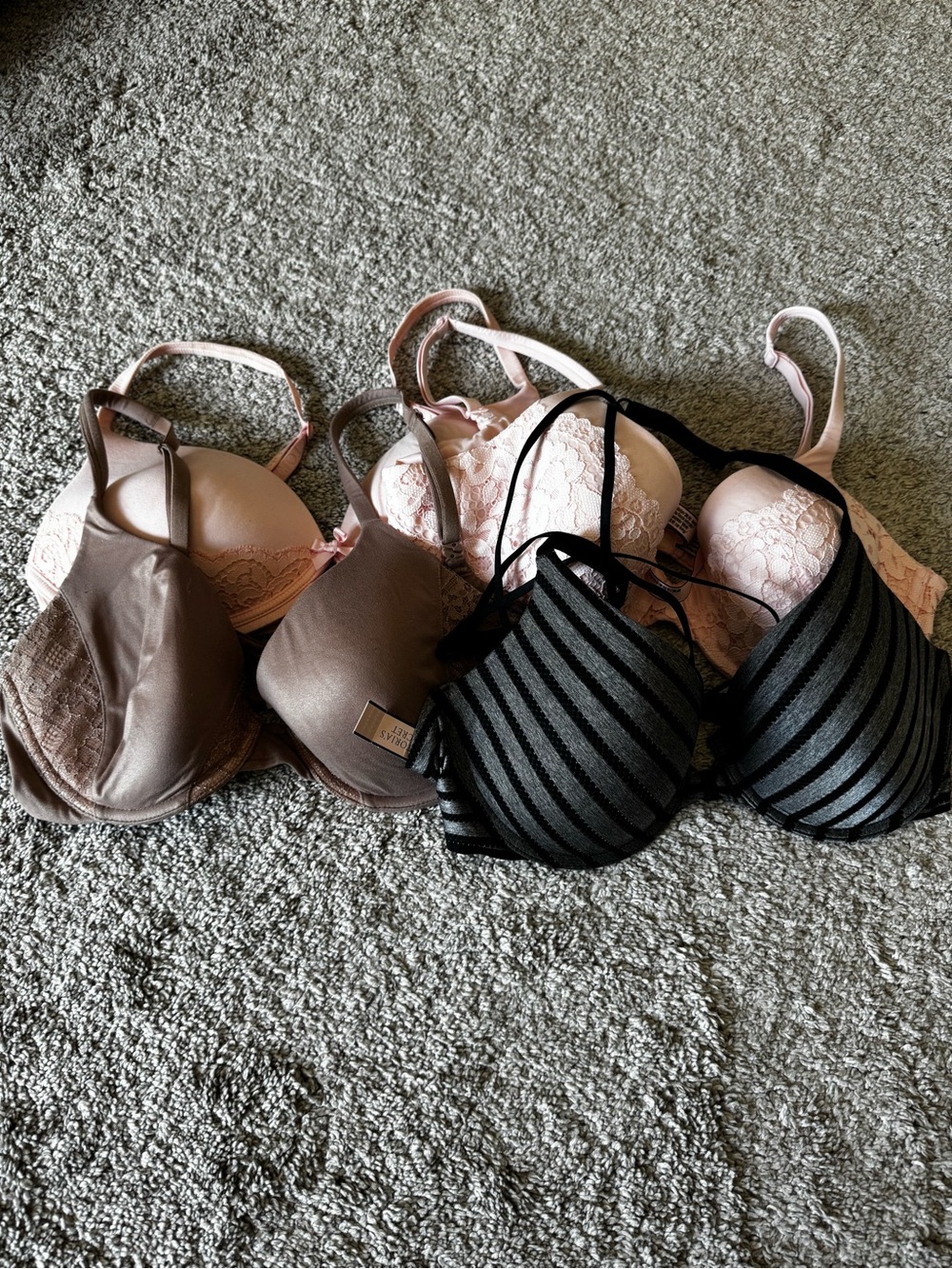 Victoria’s Secret Bra Bundle - Black, Pink, Taupe